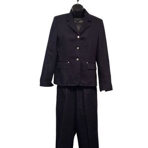 Vintage Kasper Pant Suit Women Sz 6 Black‎ 3 Button Designer 90S Formal Workwear